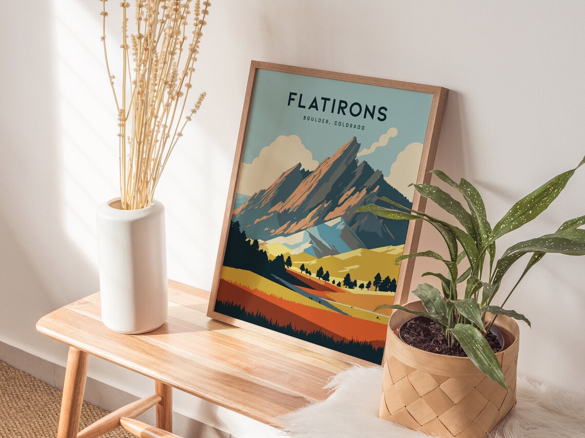 Flatirons Boulder Colorado Travel Poster, Mountain View - Image 4
