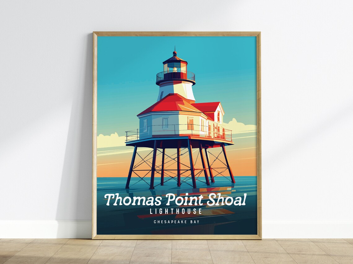 Thomas Point Shoal Lighthouse Maryland Travel Poster