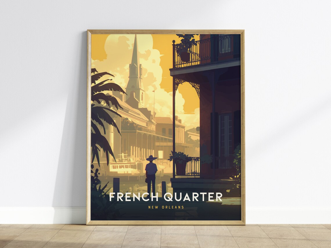 French Quarter New Orleans Vibrant Street Art Poster