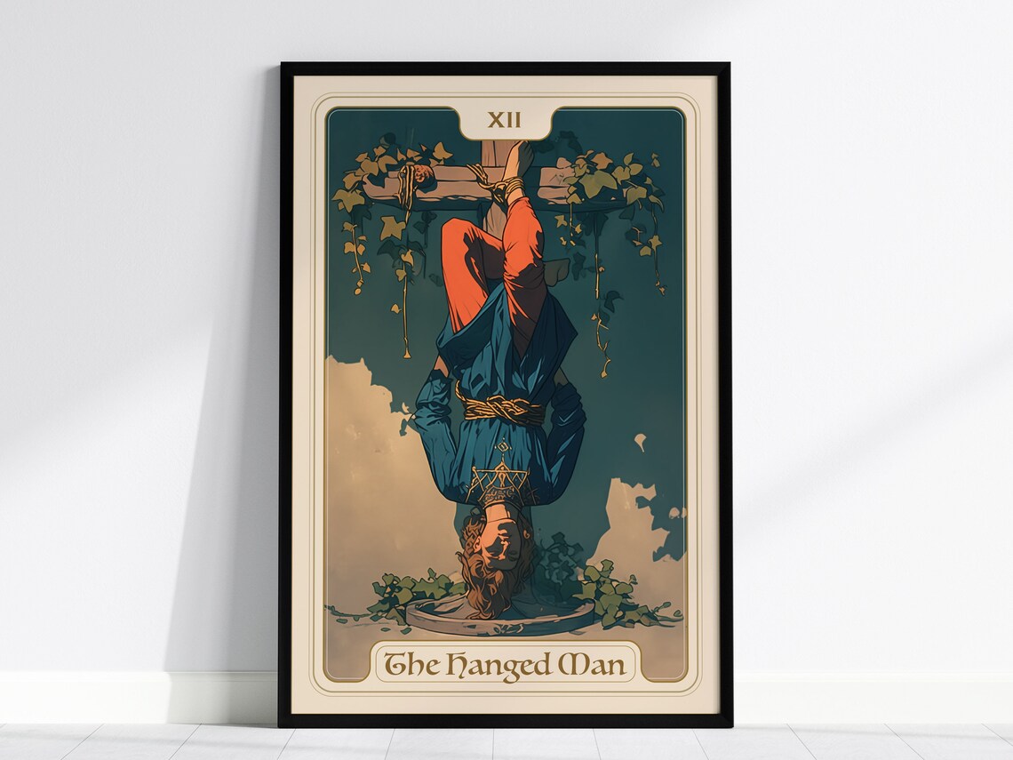 The Hanged Man Tarot Card Art Nouveau Poster