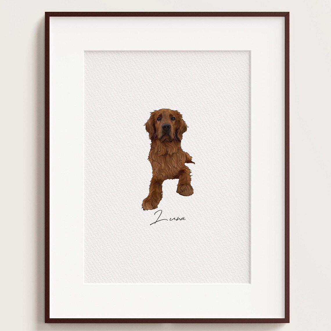 Mini White Dog Watercolor Portrait Finn Personalized Pet Art Print - Image 5