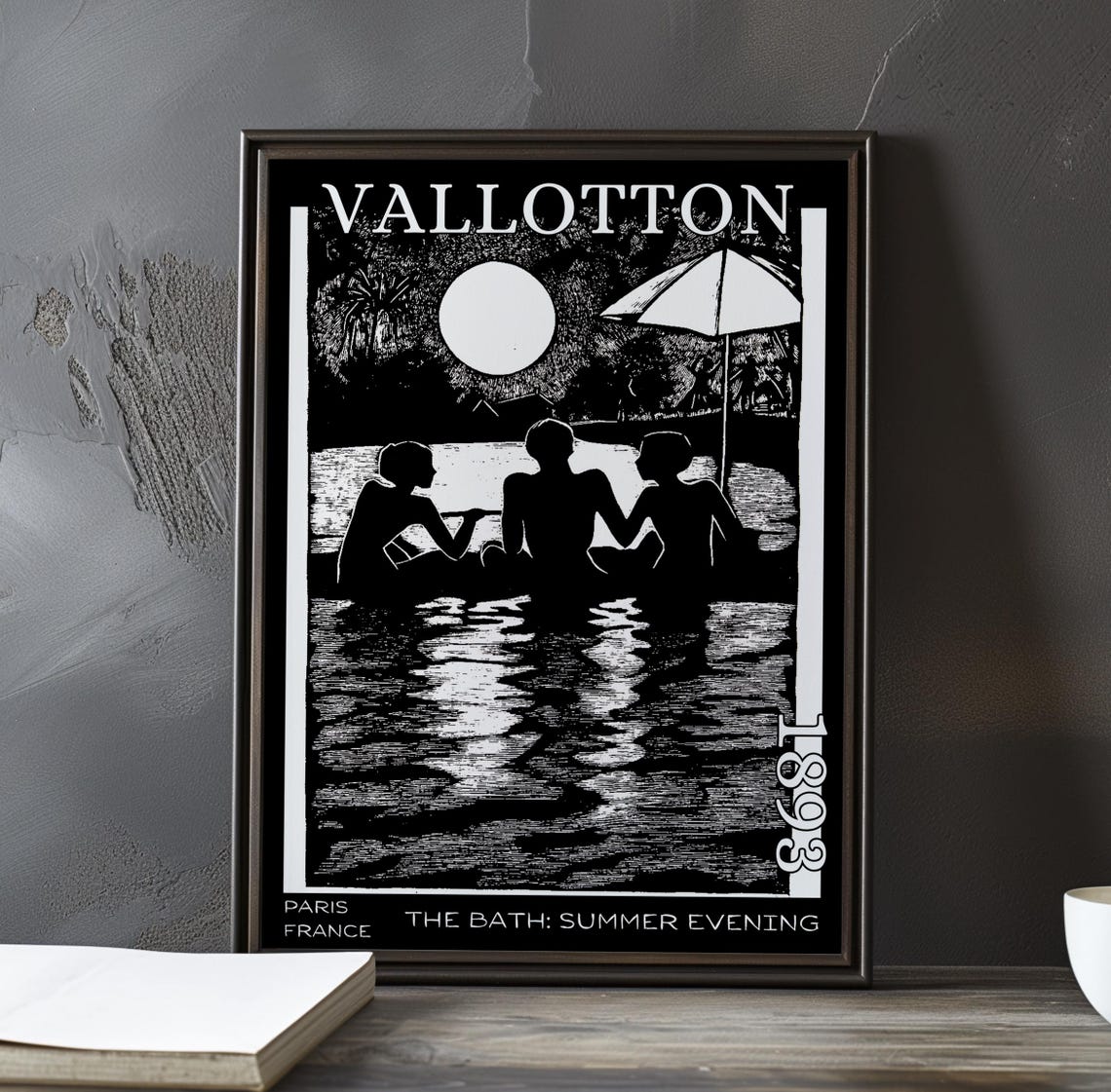 Félix Vallotton Moonlit Bathers Under a Beach Umbrella Poster