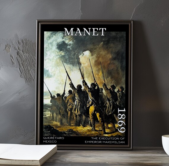 Manet Execution of Emperor Maximilian 1869 Firing Squad Smoke Art Poster