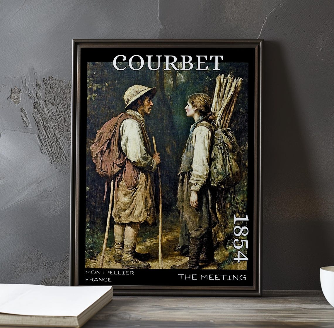Gustave Courbet Forest Meeting of Two Weary Travelers 1854 Poster