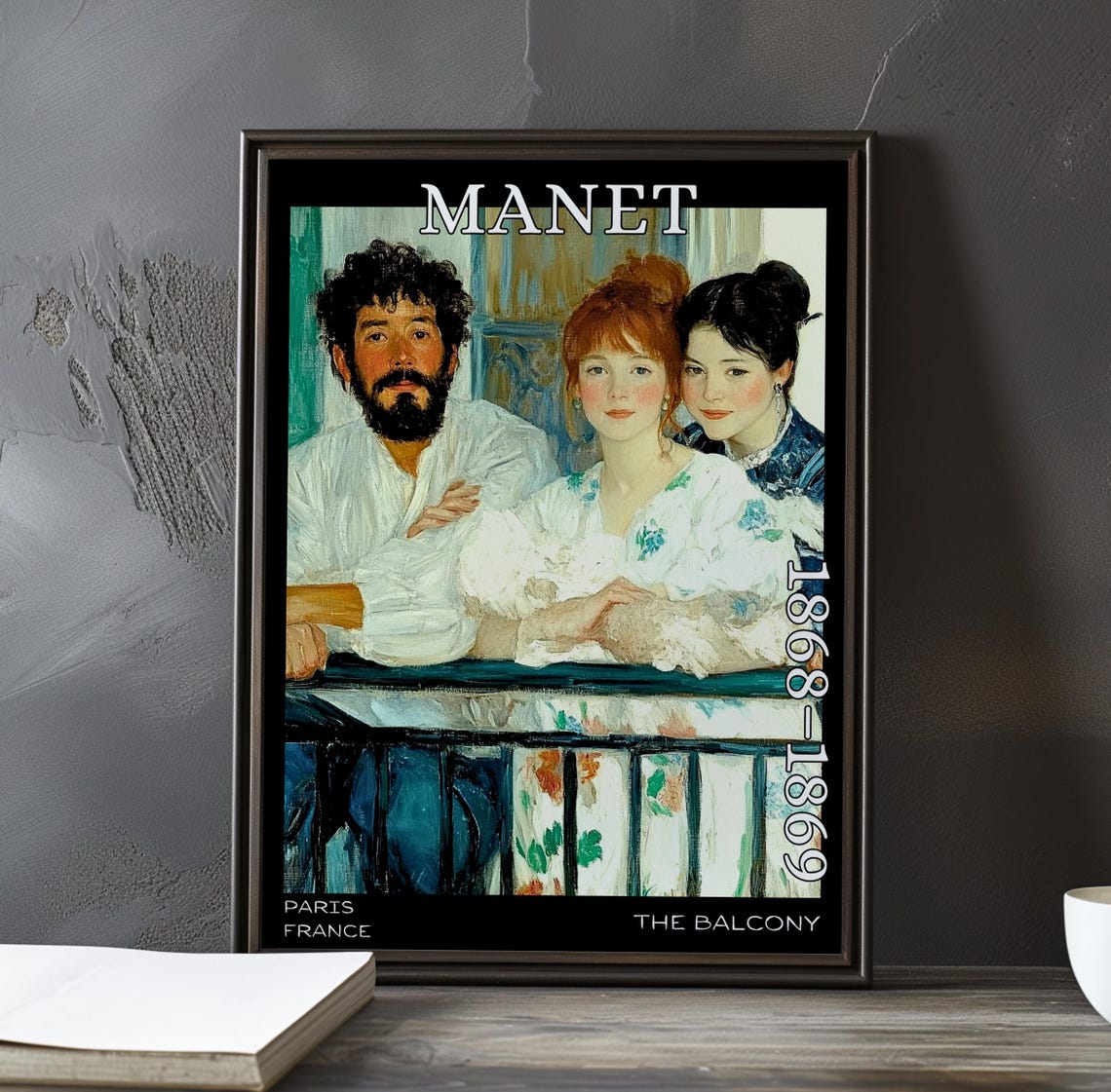 Manet The Balcony Three Figures with Green Shutters 1868-1869 Poster