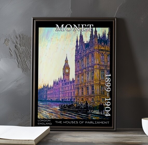 Claude Monet Houses Of Parliament 1899 Golden Sunset Glow Poster