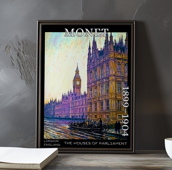The Houses Of Parliament 18991904 Claude Monet Print Poster Impressionism Post Impressionist London Misty River Thames Light Decor
