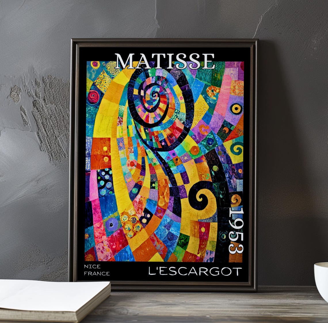 Matisse Lescargot 1953 Mosaic Nautilus Spiral Patchwork Poster