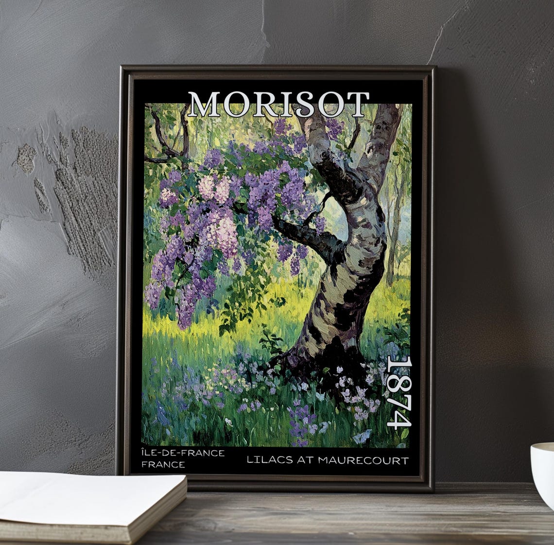Morisot Lilacs at Maurecourt 1874 Lilac Under a Twisted Birch Poster