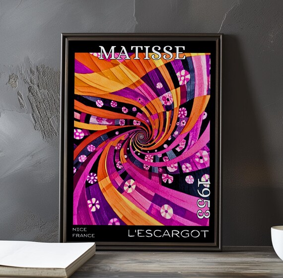 Matisse Lescargot 1953 Magenta Orange Spiral Vortex Abstract Poster