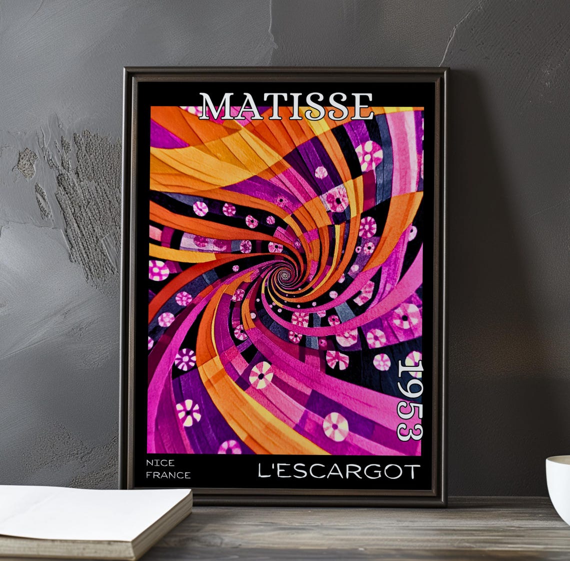 Matisse Lescargot 1953 Magenta Orange Spiral Vortex Abstract Poster