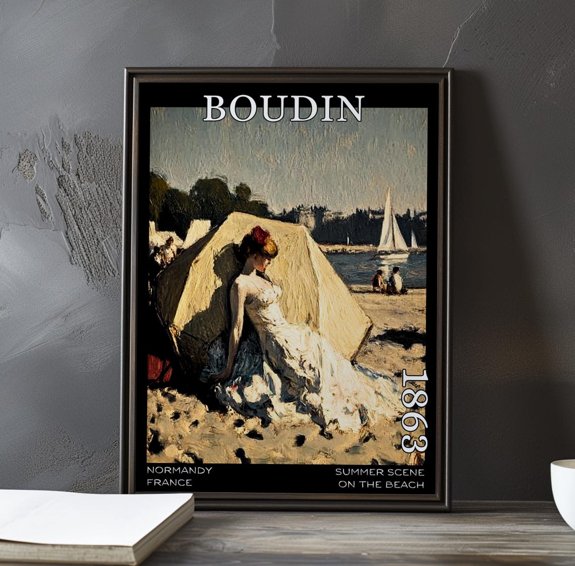 Eugène Boudin Woman Resting Under Beach Tent 1863 Normandy Poster