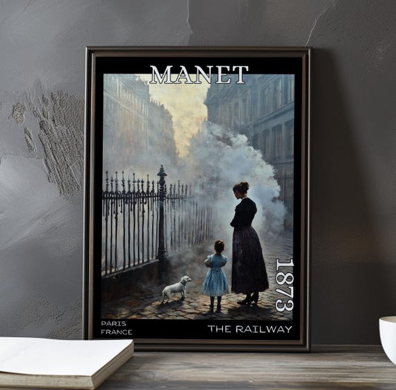 The Railway 1873 Douard Manet Print Poster French Impressionist Scene Urban Realism Modern Life Portrait Artwork Post Impressionism