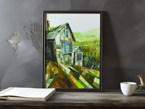A House Amid Rolling Hills Paul Cezanne Inspired Impressionist Art Print French Natural Landscape Posterstill Life Poster Decor