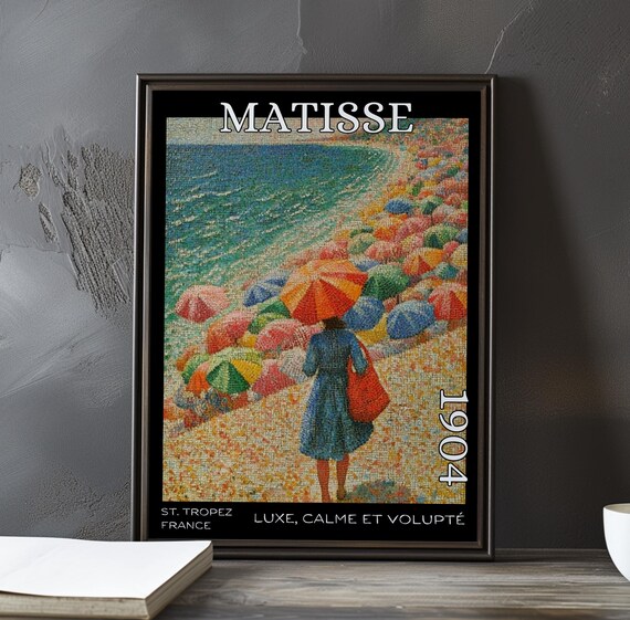 Matisse Luxe Calme 1904 St Tropez Beach Umbrella Scene Poster