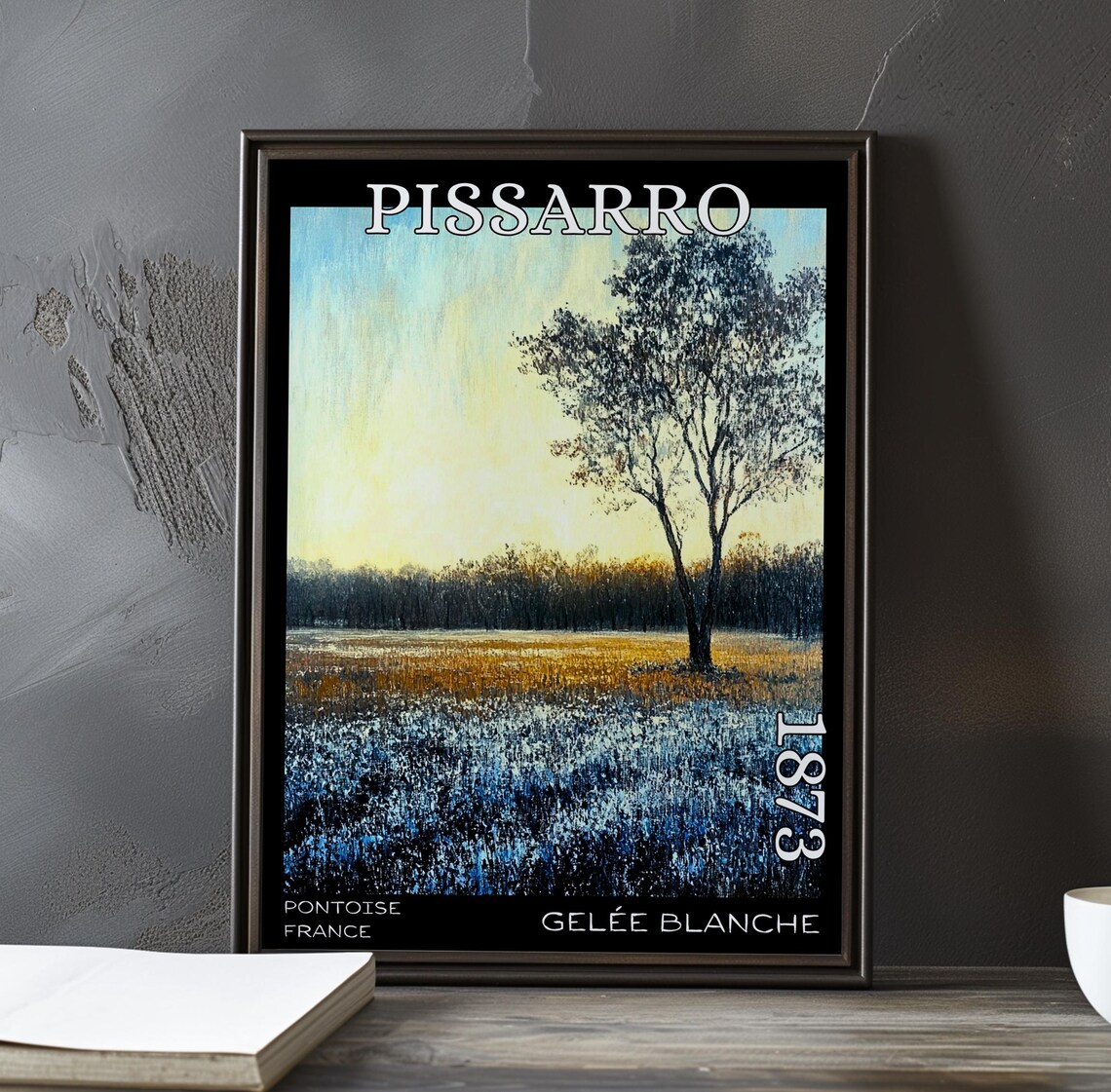 Pissarro Gelee Blanche 1873 Lone Tree in Golden Dawn Field Poster