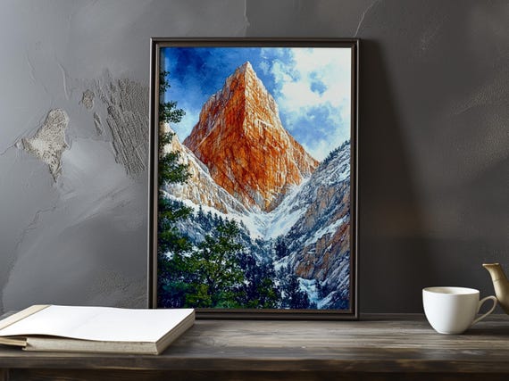 A Mountain Landscape With Snow Gustave Courbet Inspired Impressionist Gallery Print Impressionism Poster