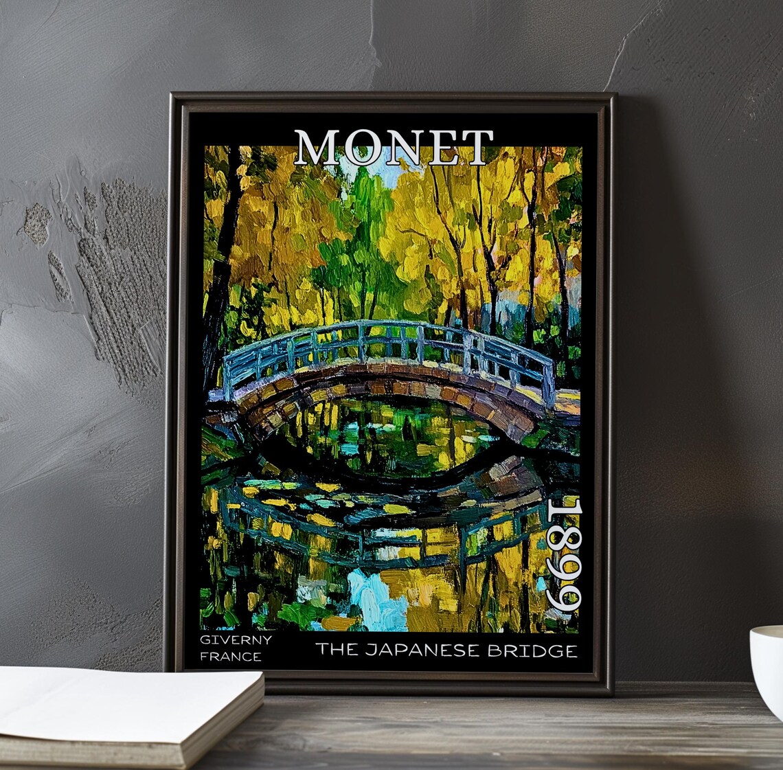 Japanese Bridge Autumn Gold Reflection Giverny Claude Monet 1899 Poster