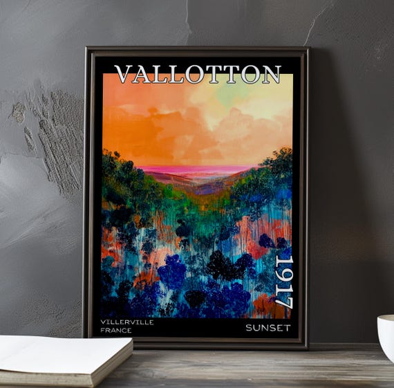 Sunset 1917 Flix Vallotton Printposter Post Impressionism Landscape Symbolist Twilight Bold Color Horizon French Impressionist View