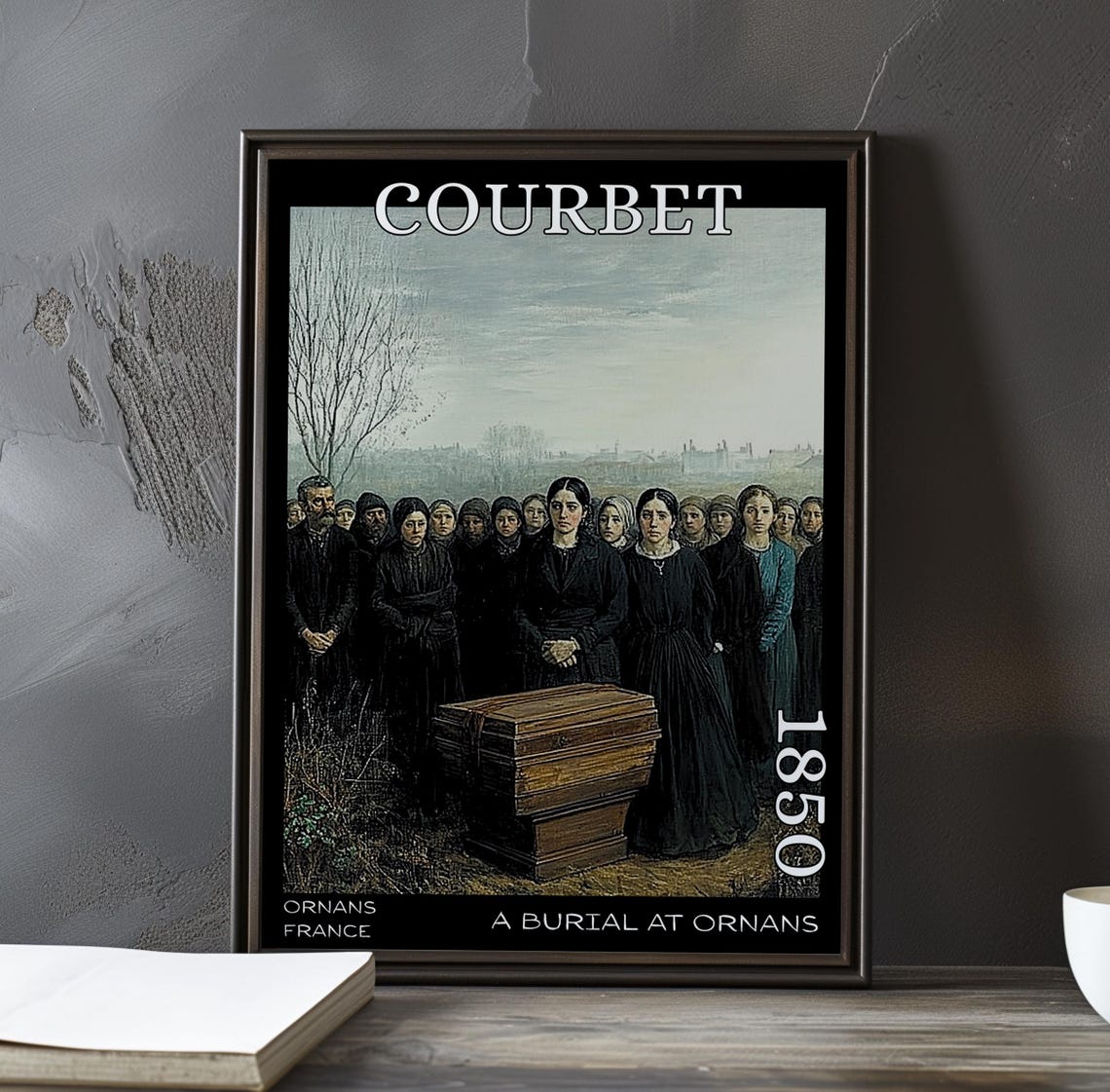A Burial at Ornans Wooden Coffin in a Field 1850 Courbet Poster