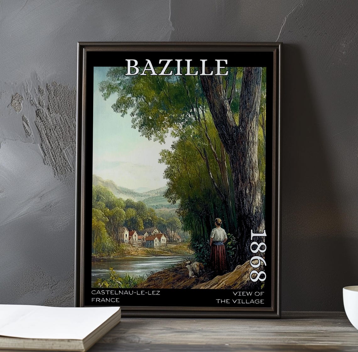 View Of The Village 1868 Frdric Bazille Print Poster French Impressionist Countryside Plein Air Rural Scene 19th Century Art Decor
