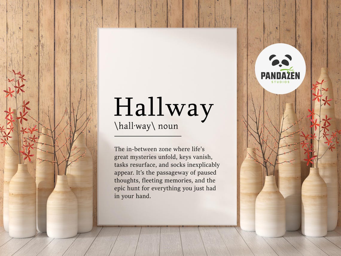 Hallway Definition Lost Keys Socks Funny Home Dictionary Poster - Image 5