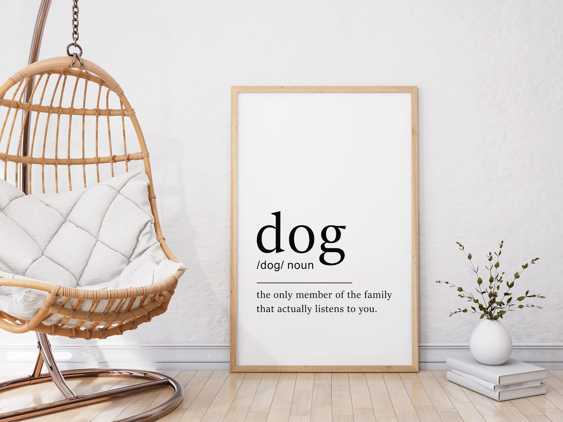 Dog Dictionary Print, Dog Definition Wall Art