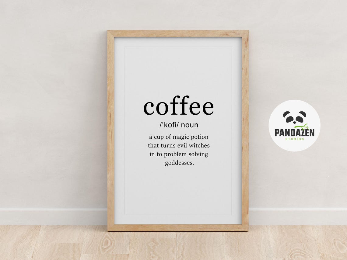Coffee Magic Potion Funny Dictionary Definition Typography Poster - Image 2
