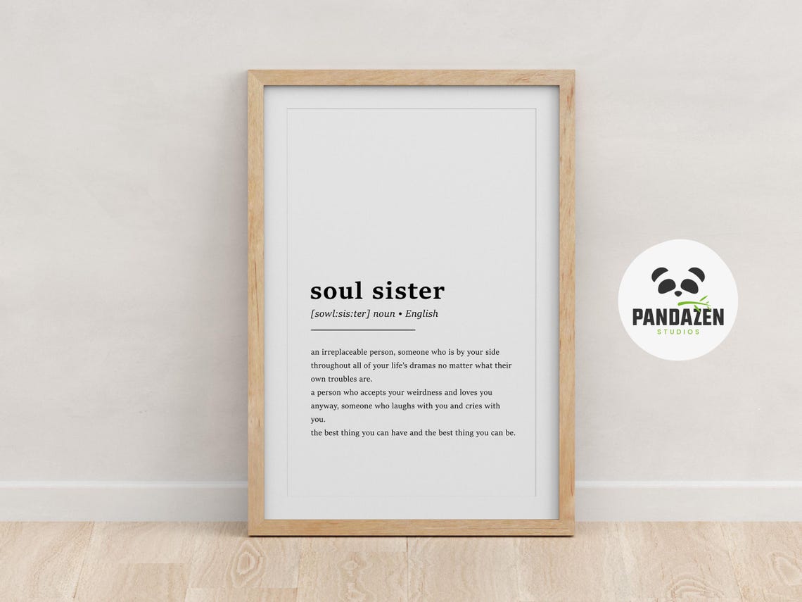 Soul Sister Definition Irreplaceable Person Friendship Art Poster - Image 4