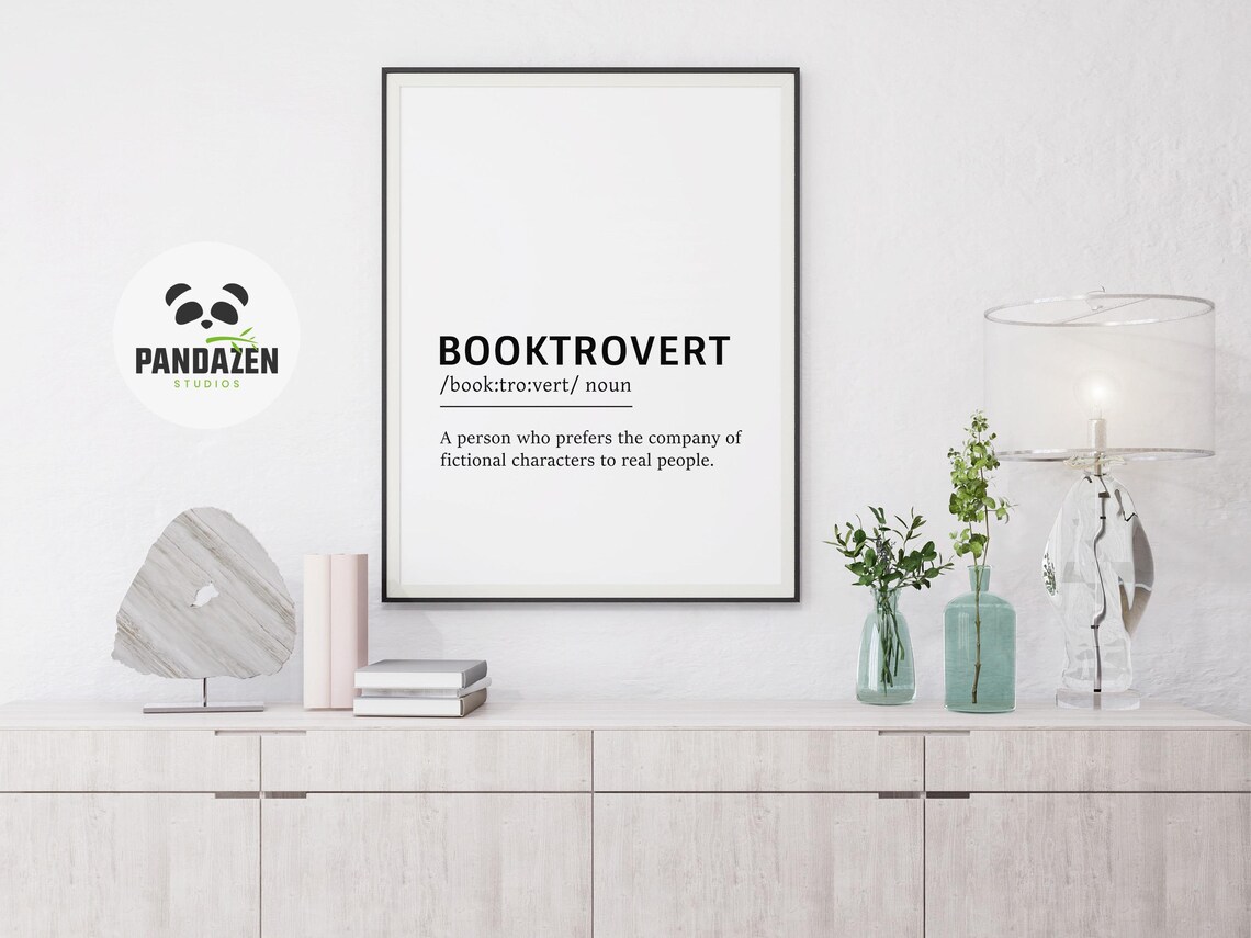Booktrovert Definition Funny Typography Print Gift for Book Lovers and Readers - Image 4