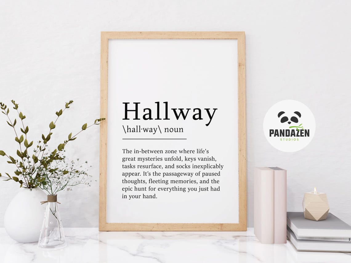 Hallway Definition Lost Keys Socks Funny Home Dictionary Poster - Image 6