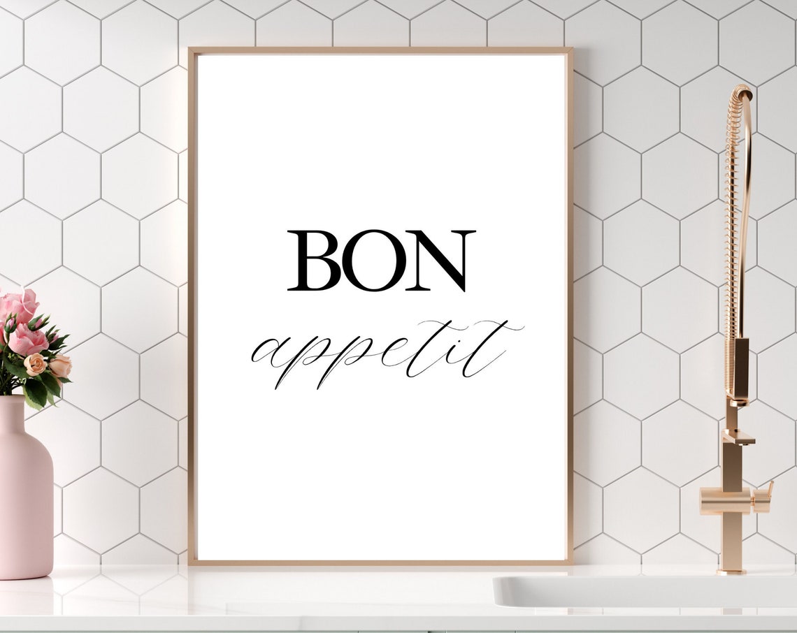 Bon Appetit French Mixed Type Modern Kitchen Decor Home Poster