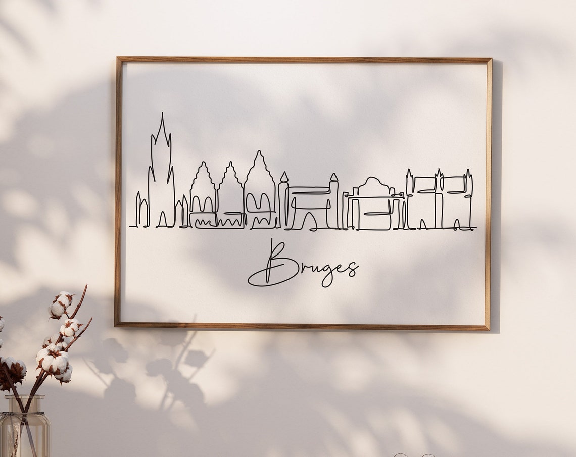 Bruges Skyline, Travel Poster