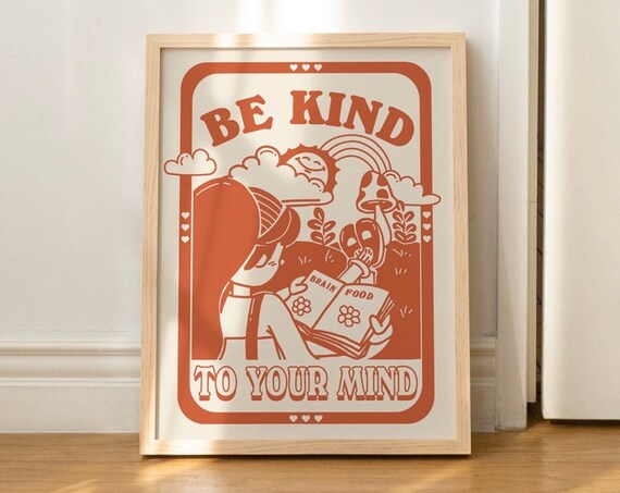 Quote Wall Print Print Retro Wall Decor Large Art Prints Old School Art Neutral Colors Orange