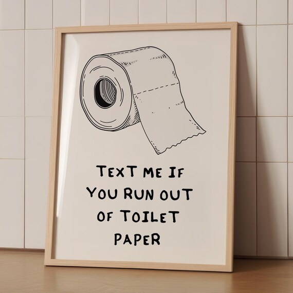 Bathroom Wall Art Toilet Paper Print Funny Bathroom Decor Retro Print Cute Bathroom Art Funny Toilet Poster Vintage Bathroom Art Art