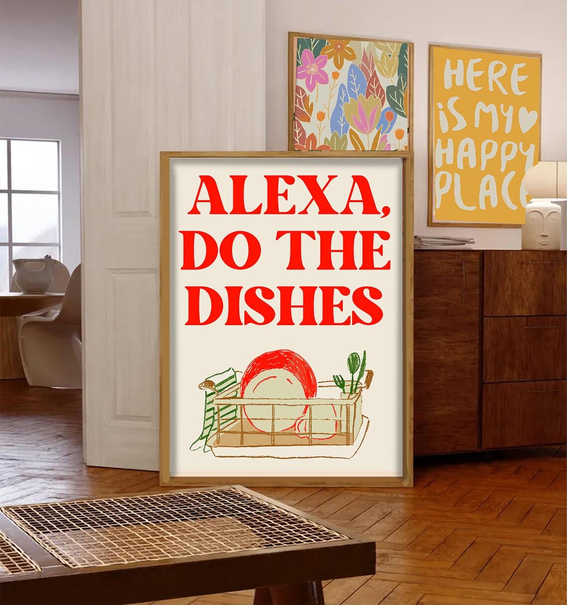 Alexa Do The Dishes Funny Kitchen Art Print - Image 3