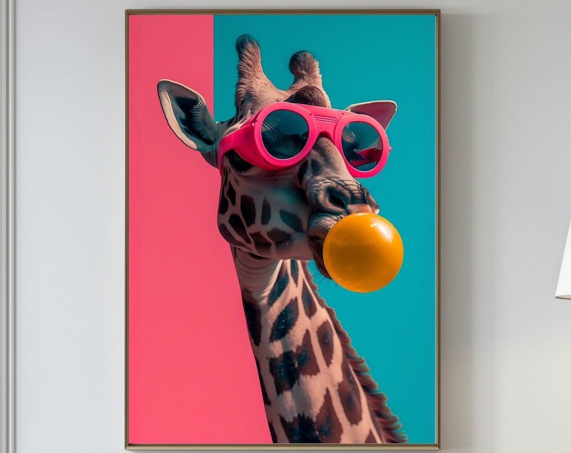 Fun Giraffe Quirky Animal Art Print - Image 4