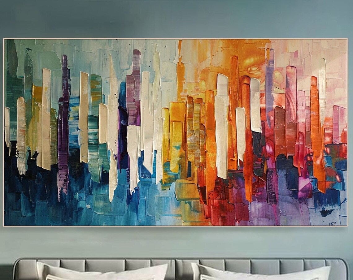 Abstract Colorful Cityscape Skyline Wall Art Print - Image 4
