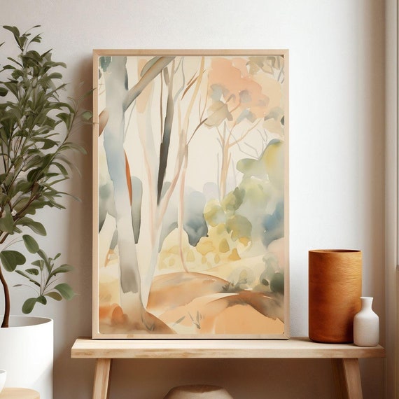 Australian Tree Landscape Abstract Print, Eucalyptus