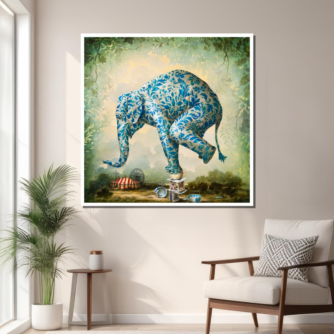 Surreal Elephant by Kevin Sloan, Whimsical Art Print - Image 3