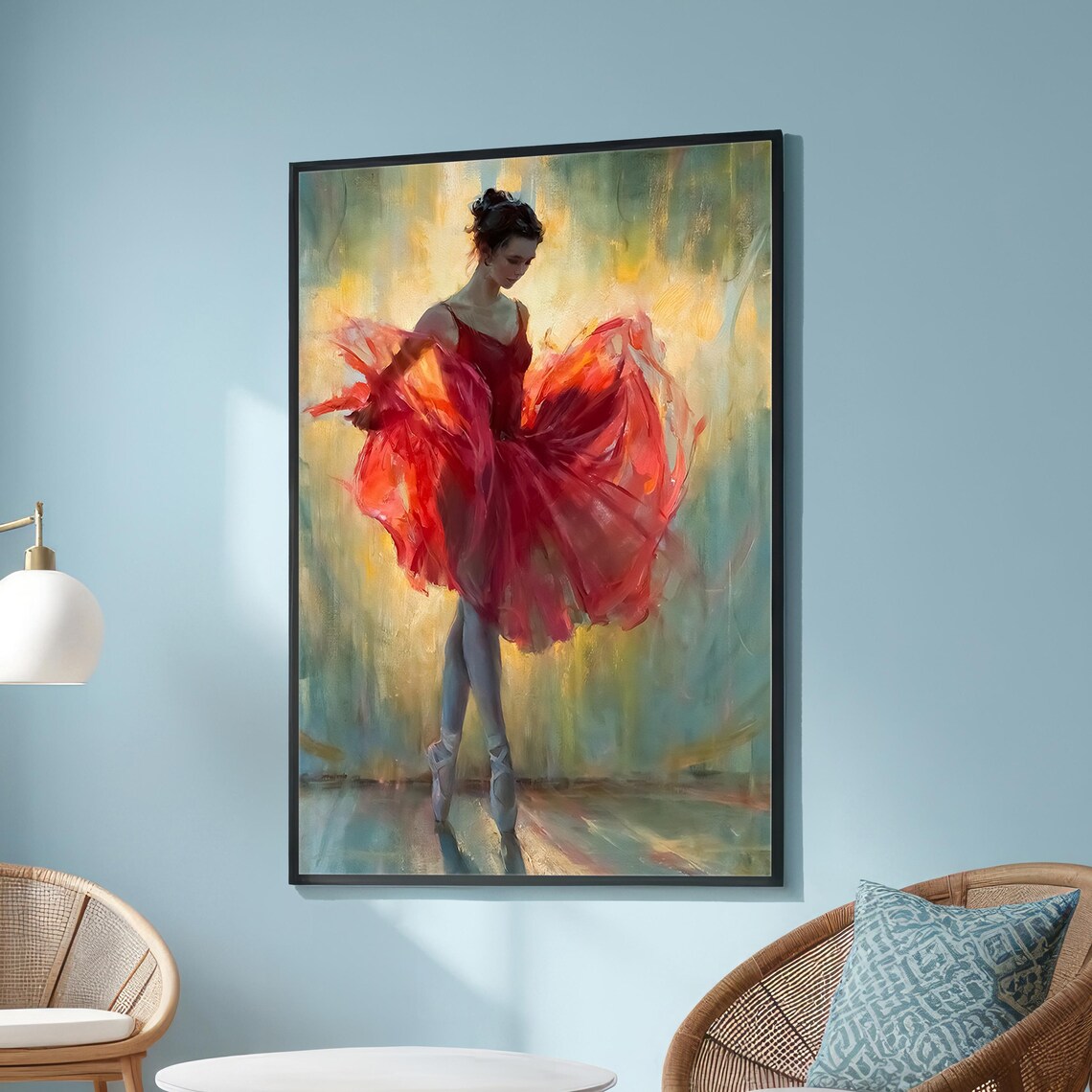 Graceful Ballerina Art Print, Impressionist Style