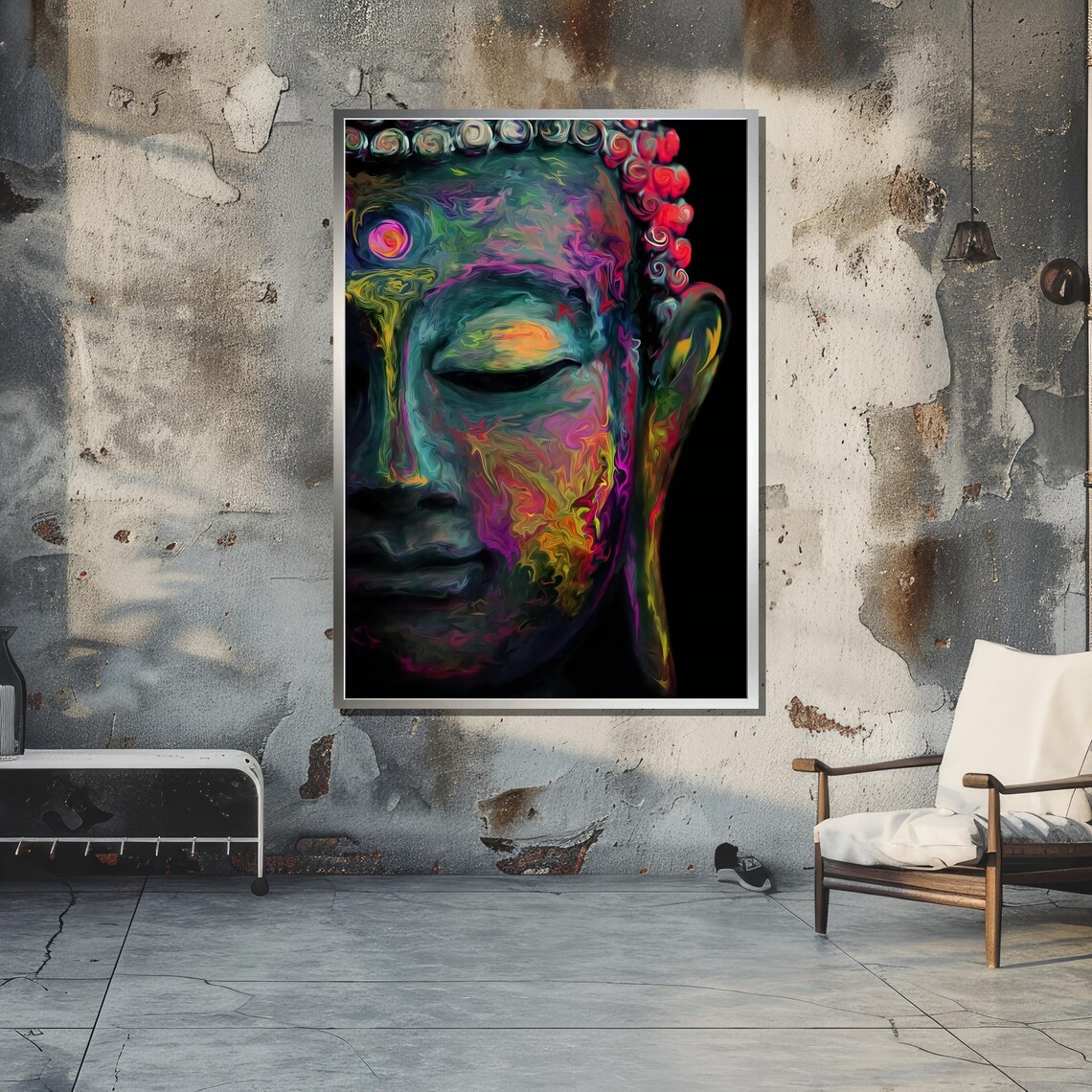 Colorful Buddha Abstract, Spiritual Zen Decor - Image 5