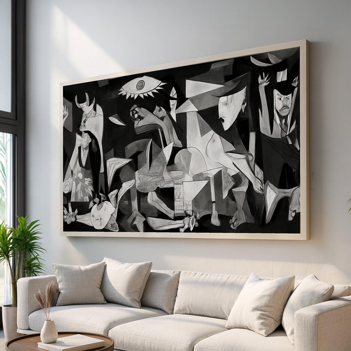Black And White Abstract Cubism Modern Art