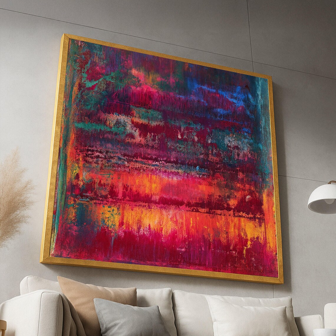 Vibrant Abstract Texture Art Print, Modern Painting