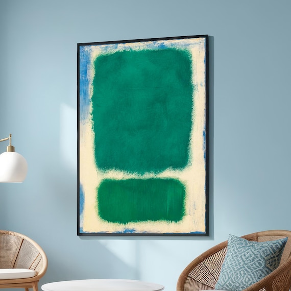 Mark Rothko Style Green Blue Abstract Color Field Painting Poster