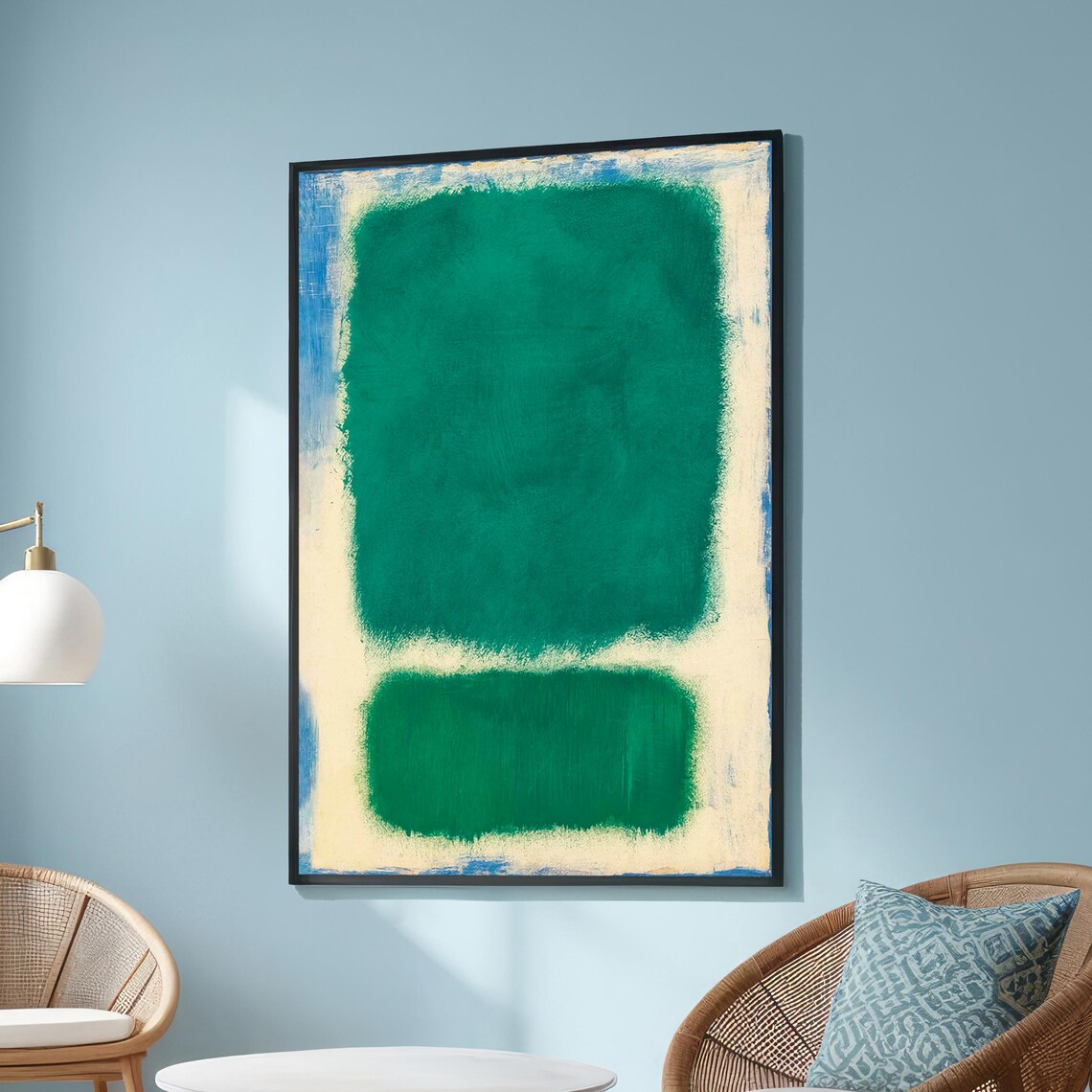 Untitled Canvas Print By Mark Rothko Green And Blue Color Field Art Abstract Expressionism Minimalist Modern Wall Decor