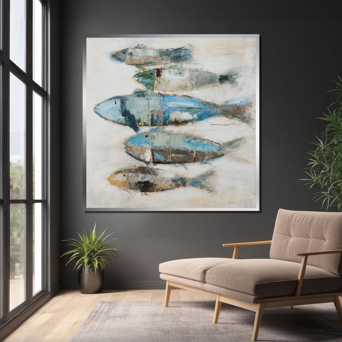 Abstract Fish - Contemporary Beach Art Print - Image 4