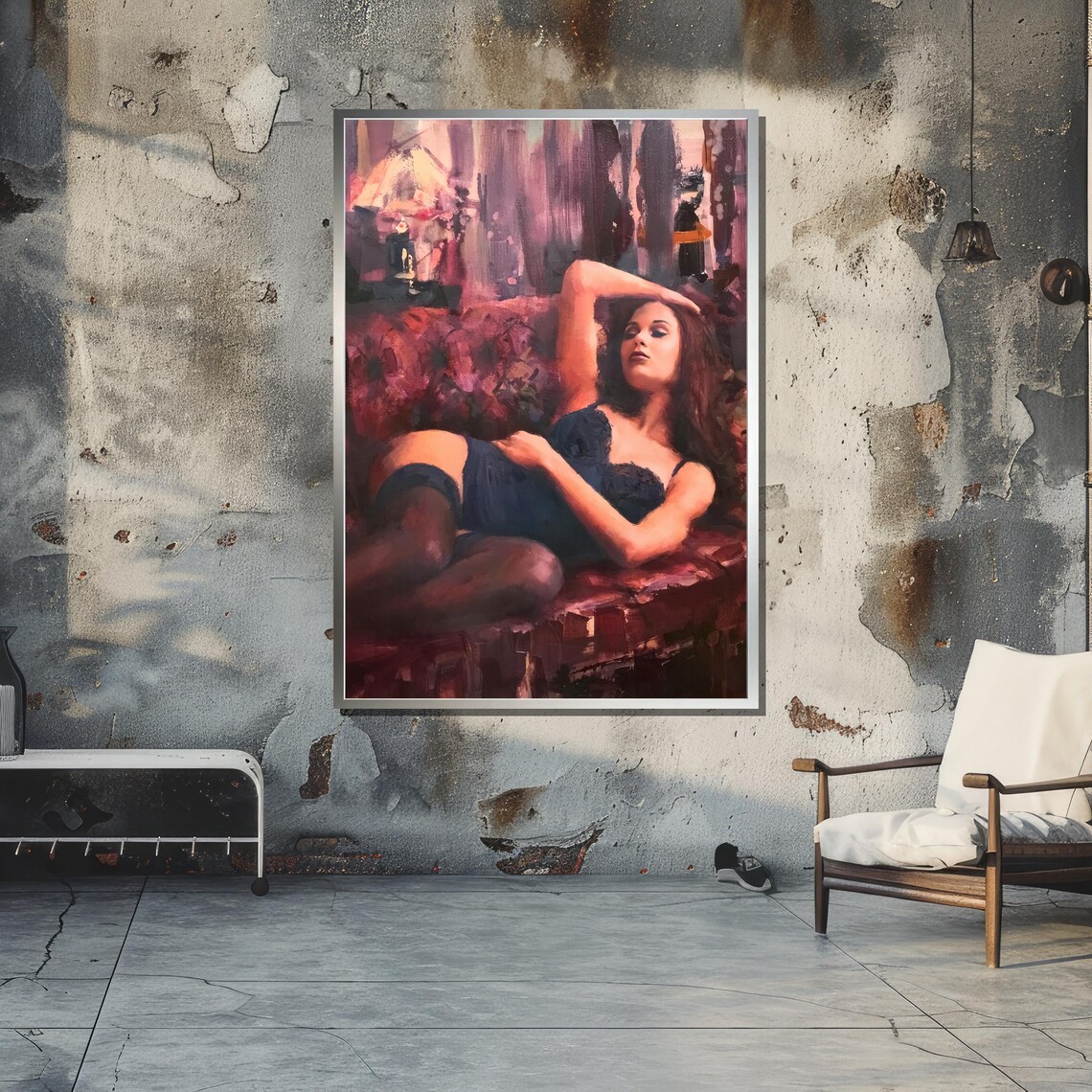 Luxurious Lingerie Art, Intimate Woman Lounging - Image 5