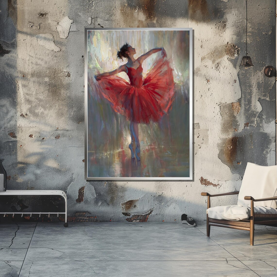 Elegant Ballerina In Red Tutu, Dance Artwork - Image 4