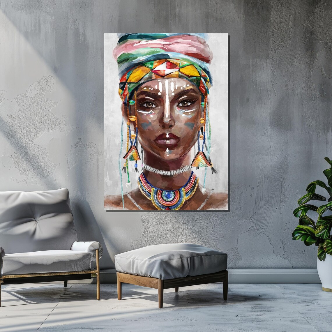 Tribal Woman Portrait, African Culture Art Print - Image 2
